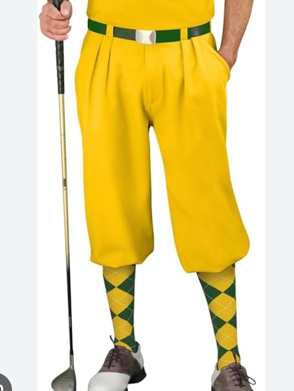 Golf Knickers Size 40 Men's Yellow Par 4 Golf Pants